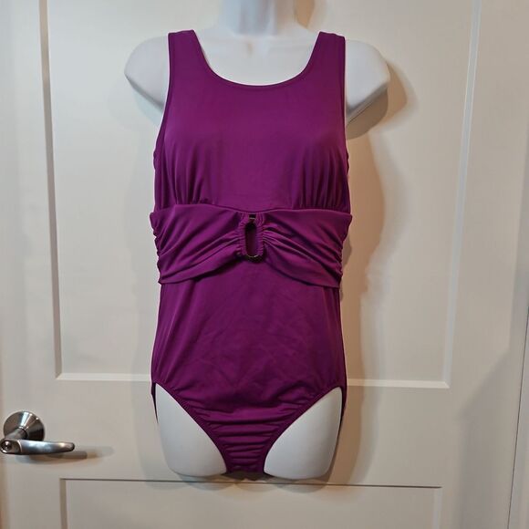 Lands End Fushia Color Swimsuit sz 10 - Picture 4 of 5